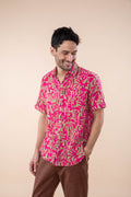 PUZZLE TREE RESORT SHIRT  MERLOT PINK