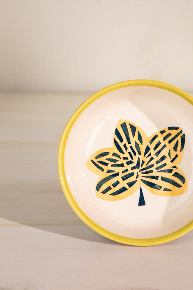 QUEMON PASTA BOWL LEAF GREEN