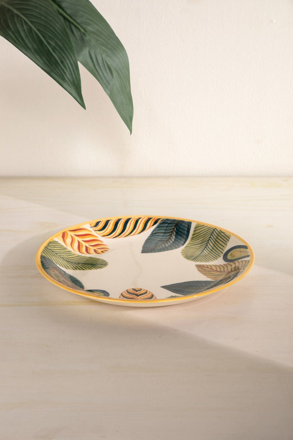QUEMON RICE PLATTER LEAF GREEN