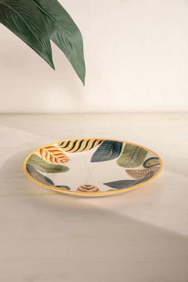 QUEMON RICE PLATTER LEAF GREEN