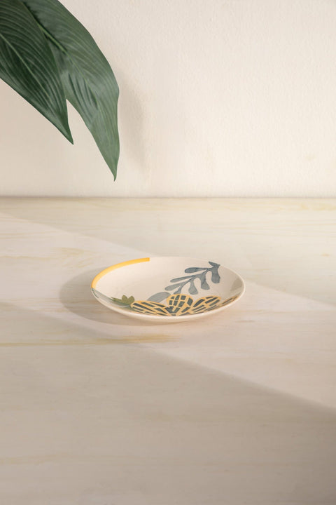 QUEMON SIDE PLATE LEAF GREEN