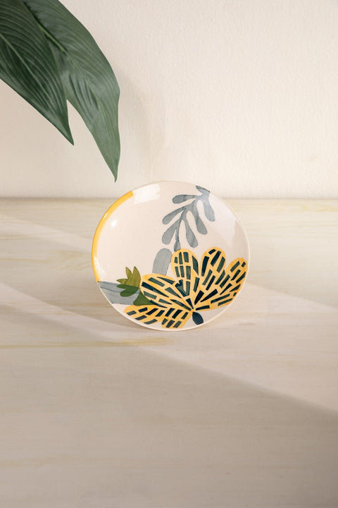 QUEMON SIDE PLATE LEAF GREEN