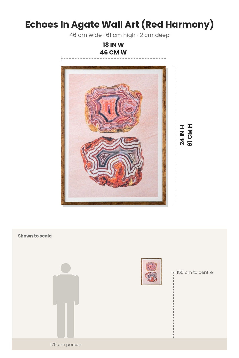 WALL ACCENTS Echoes In Agate Wall Art (Red Harmony)