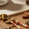 Red Stripe Flowers Steel Measuring Spoon Set