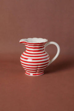 JUGS & CARAFES Striper Red Ceramic Water Jug