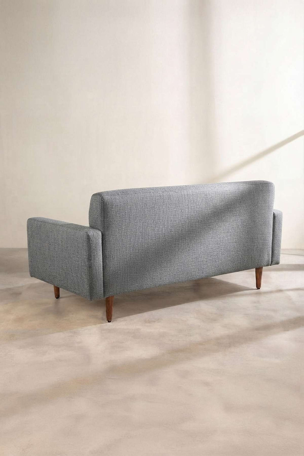 Upholstered Bundle Retro Button Down Sofa in Raffia Misty Grey Fabric