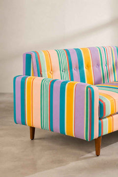 Upholstered Bundle Retro Button Down Sofa in Nu Happy Green Fabric