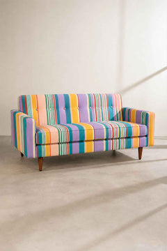 Upholstered Bundle Retro Button Down Sofa in Nu Happy Green Fabric
