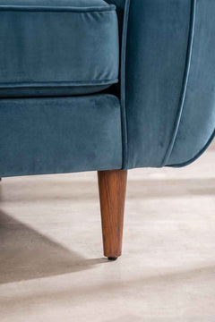 Upholstered Bundle Retro Button Down Sofa in Indigo Velvet Fabric