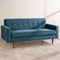 Retro Button Down Sofa in Indigo Velvet Fabric