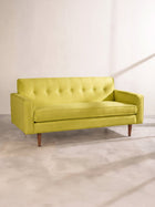 Retro Button Down Sofa in Raffia Lime Fabric