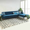 Retro Chaise Sofa in Indigo Velvet Fabric