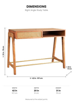 STUDY TABLES Right Angle Study Table (Teak Wood)