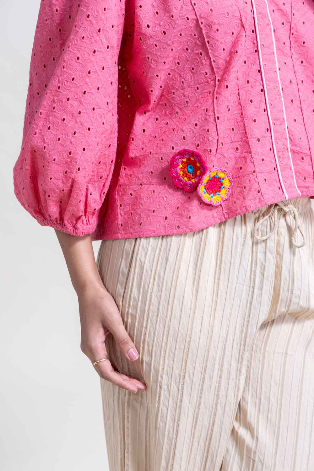 TOPS Schiffli Blouse (Rose)