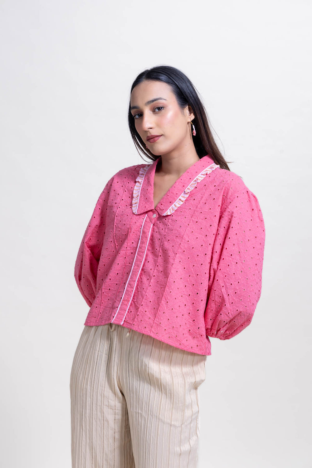 TOPS Schiffli Blouse (Rose)