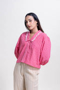 TOPS Schiffli Blouse (Rose)