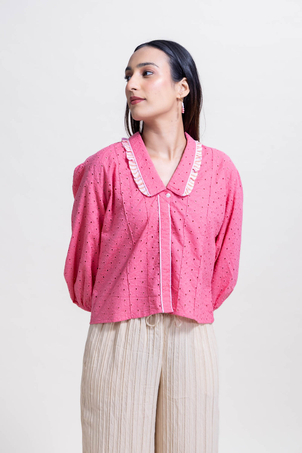 TOPS Schiffli Blouse (Rose)