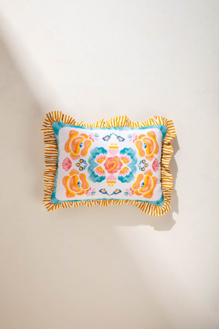 ROSE FRILLS CUSHION COVER MANGO