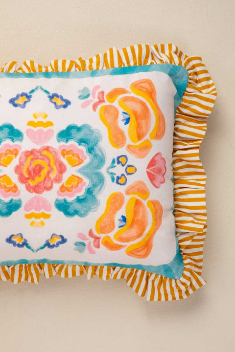 ROSE FRILLS CUSHION COVER MANGO