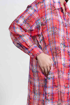 TOPS Trellis Floral Oversize Shirt (Rose)