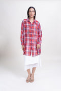 TOPS Trellis Floral Oversize Shirt (Rose)