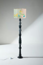 Roz Floor Lamp with Keora Stripes Drum Lampshade (Honey Bloom)