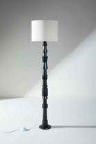 Roz Floor Lamp with Loose Weave Drum Lampshade (Off White)