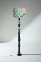 Roz Floor Lamp with Rorschach Drum Lampshade (Emerald Green)