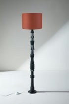 Roz Floor Lamp with Solid Drum Lampshade (Rust Red)
