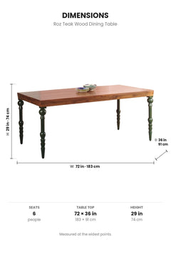 DINING TABLES Roz Teak Wood Dining Table