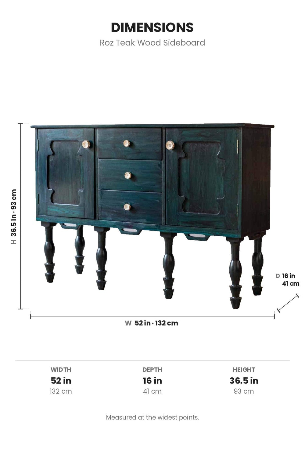 SIDEBOARDS Roz Teak Wood Sideboard