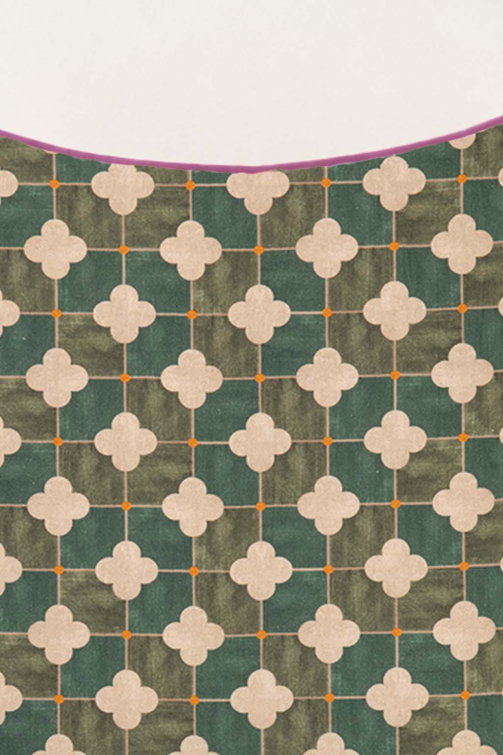 PRINT & PATTERN CUSHIONS Roz Tile Jade Green Cushion Cover (46 X 46 Cm)