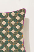 PRINT & PATTERN CUSHIONS Roz Tile Jade Green Cushion Cover (46 X 46 Cm)