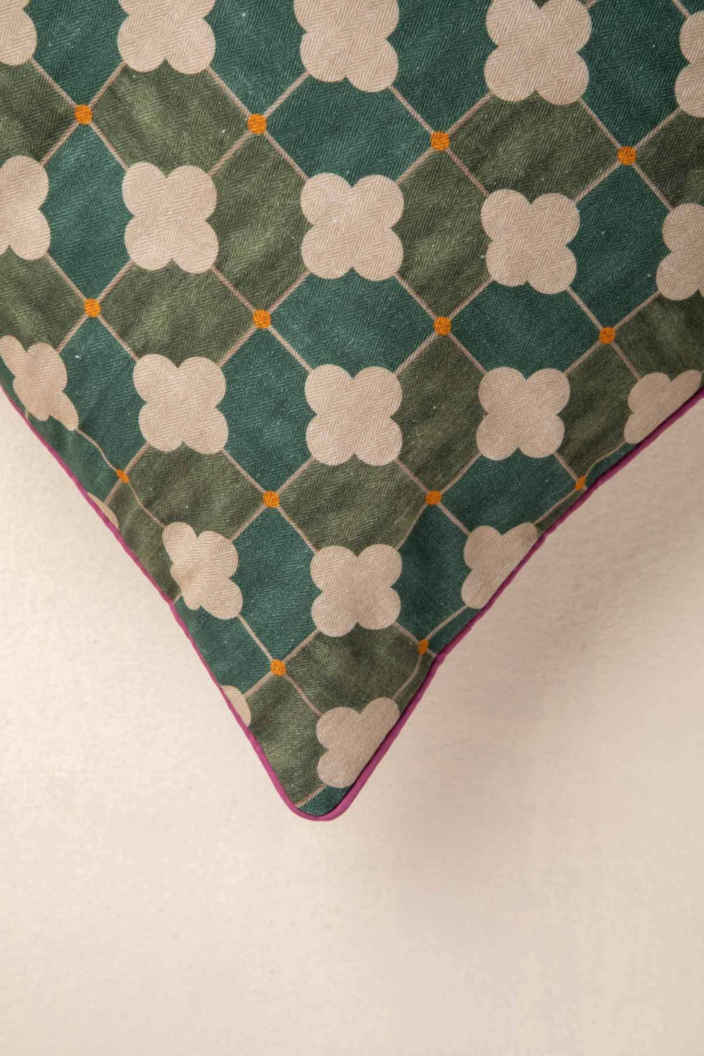 PRINT & PATTERN CUSHIONS Roz Tile Jade Green Cushion Cover (46 X 46 Cm)