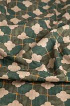 Roz Tile Printed Upholstery Fabric (Jade Green)