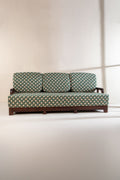 PRINT & PATTERN UPHOLSTERY FABRICS Roz Tile Printed Upholstery Fabric (Jade Green)