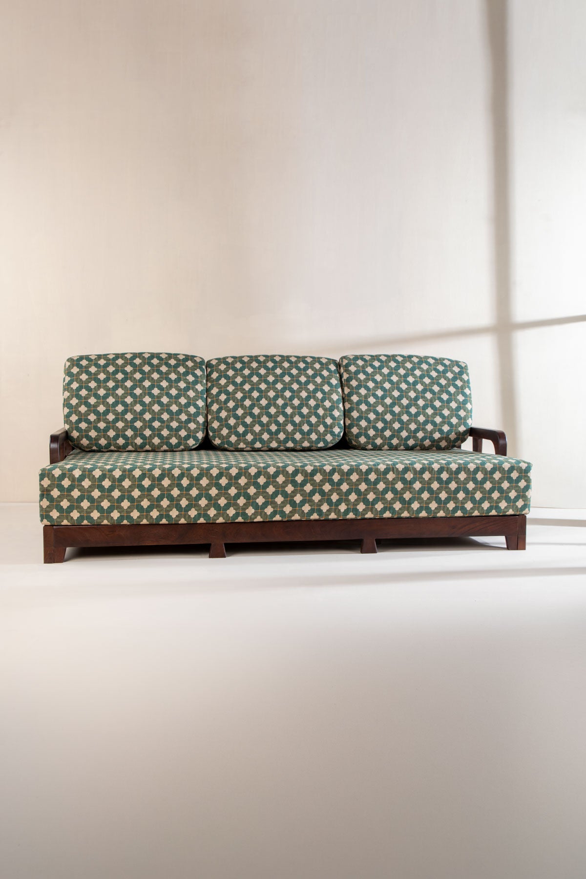 PRINT & PATTERN UPHOLSTERY FABRICS Roz Tile Printed Upholstery Fabric (Jade Green)