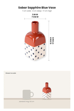 FLOWER VASES Sabar Sapphire Blue Vase