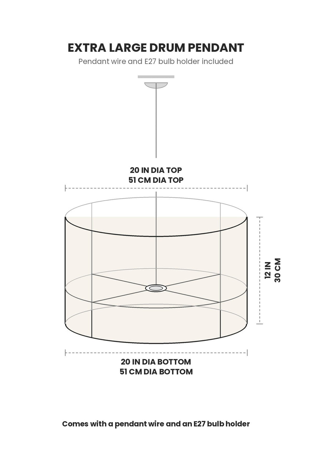 PENDANT LAMPS Sage Green Extra Large Drum Pendant