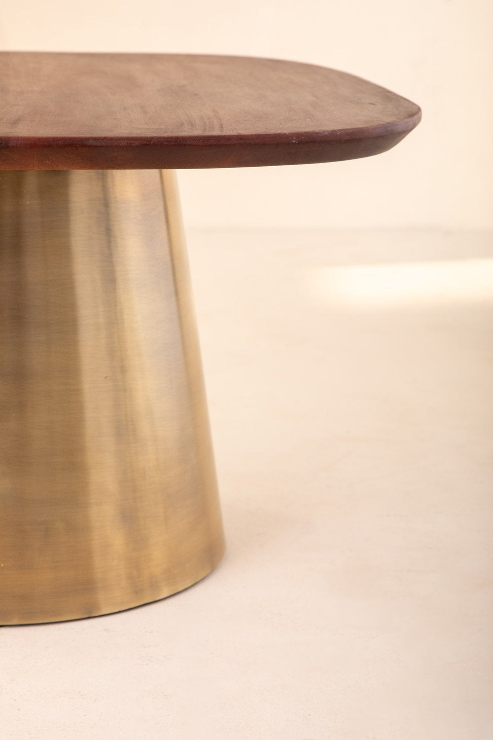 COFFEE TABLES Sarva Mango Wood And Dull Brass Nested Coffee Table Set