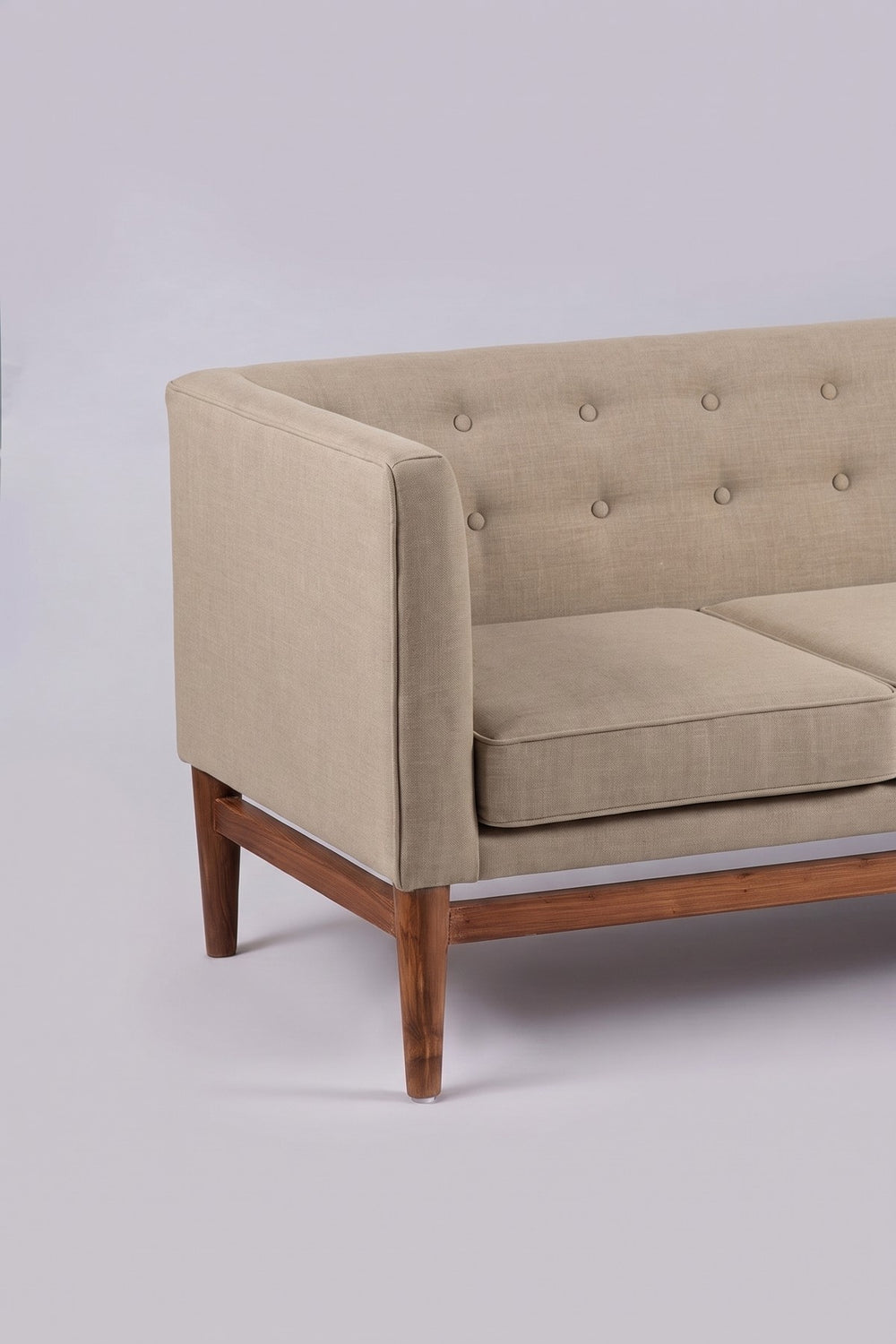 Upholstered Bundle Scandic Sofa in Cornstalk Beige Fabric