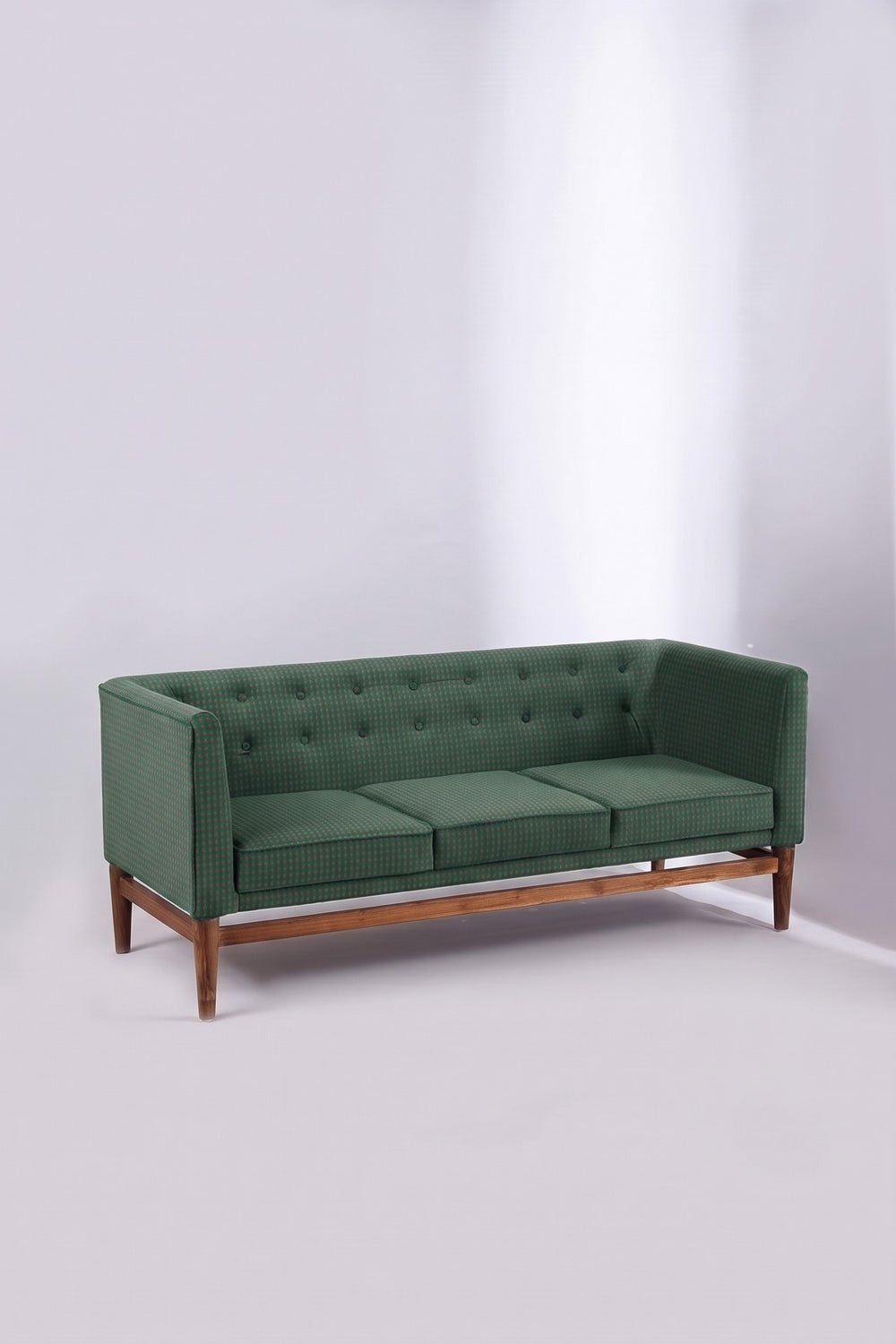 Upholstered Bundle Scandic Sofa in Code Shadow Plum Green Fabric