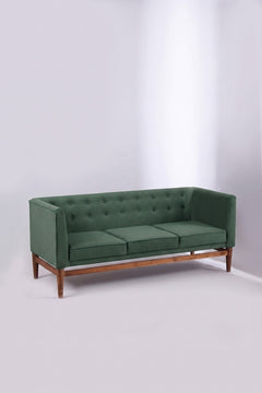 Upholstered Bundle Scandic Sofa in Code Shadow Plum Green Fabric