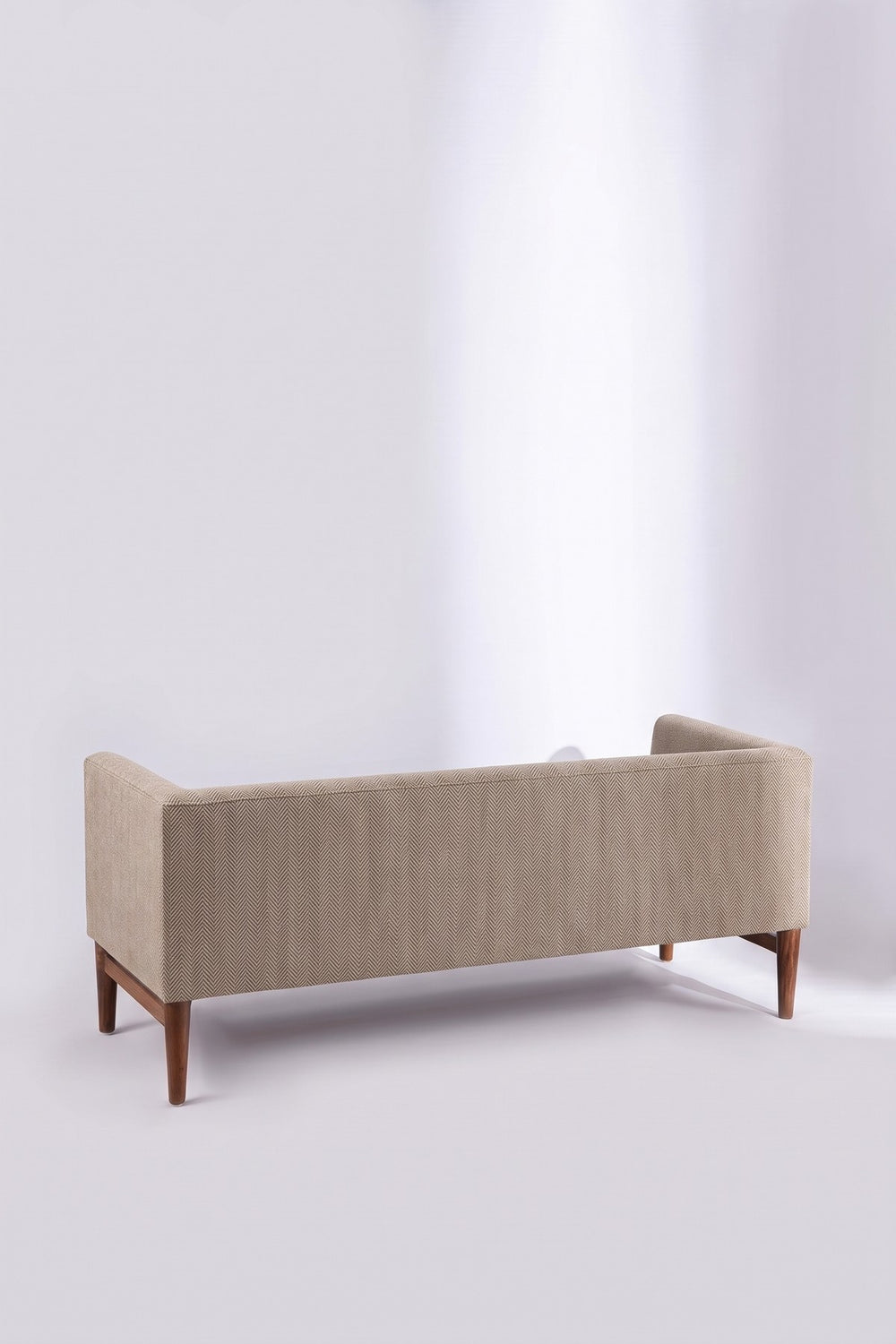 Upholstered Bundle Scandic Sofa in Herringbone Saturn Sand Fabric