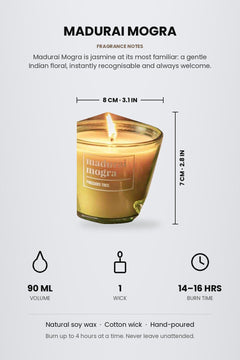 SCENTED CANDLES Madurai Mogra Scented Candle (90 ML)