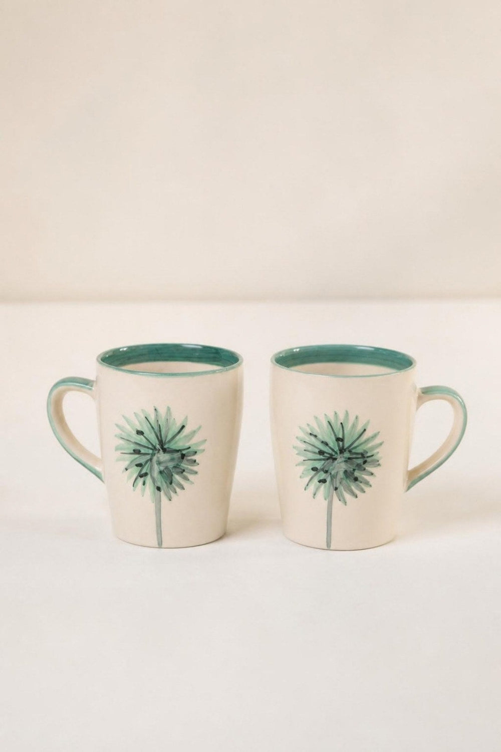 MUGS & CUPS Wonderland Sea Green Coffee Mug (Set Of 2)
