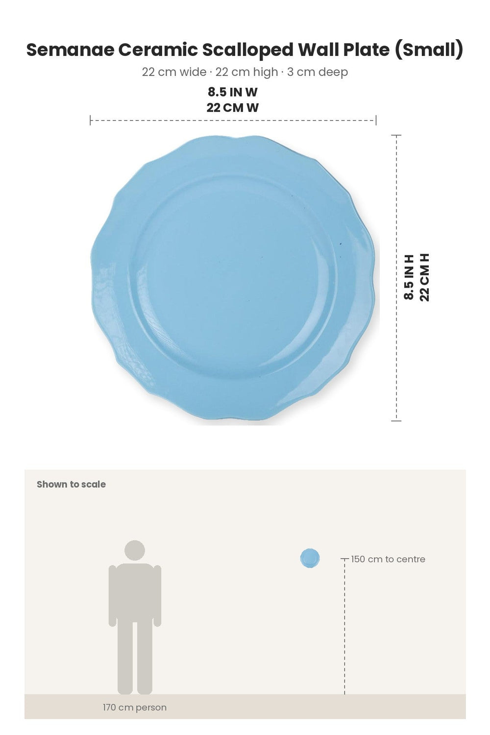WALL PLATES Semanae Ceramic Scalloped Wall Plate (Small)