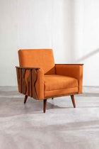 Senhur Accent Chair in Raffia Ginger Orange Fabric