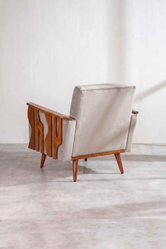 Upholstered Bundle Senhur Accent Chair in Silver Velvet Fabric