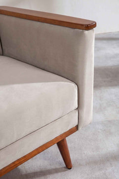 Upholstered Bundle Senhur Accent Chair in Silver Velvet Fabric